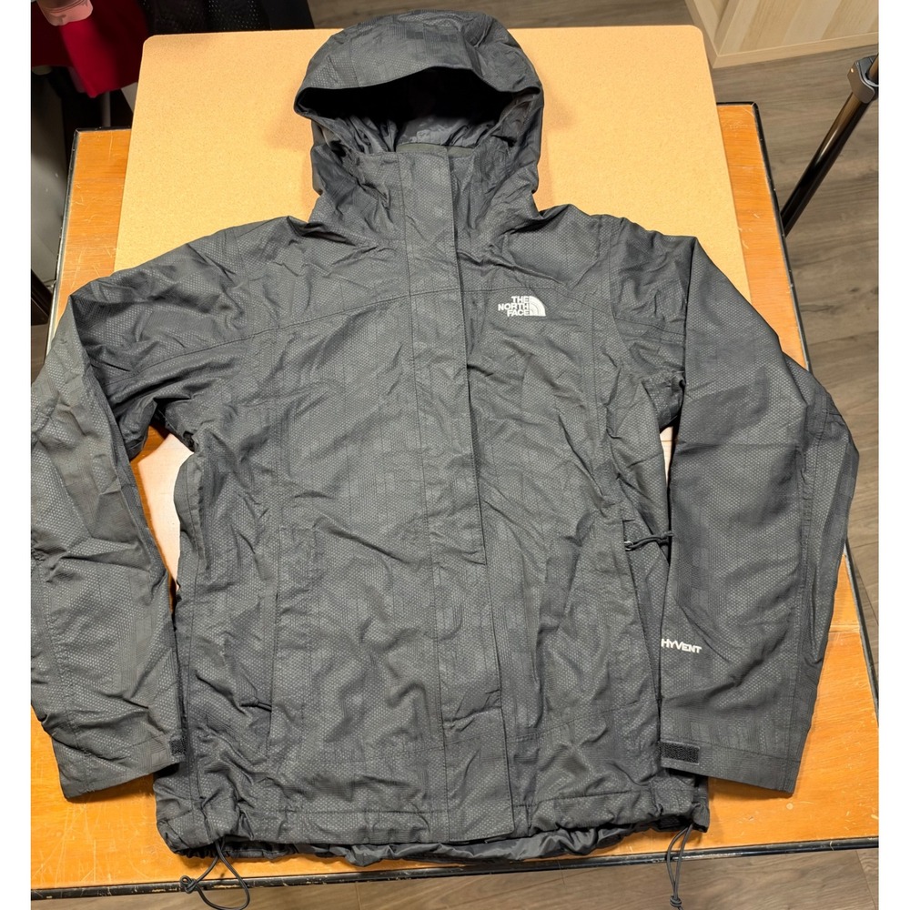 The North Face Rain Jacket Women S Black Excellent HyVent Hooded Shell 1014
